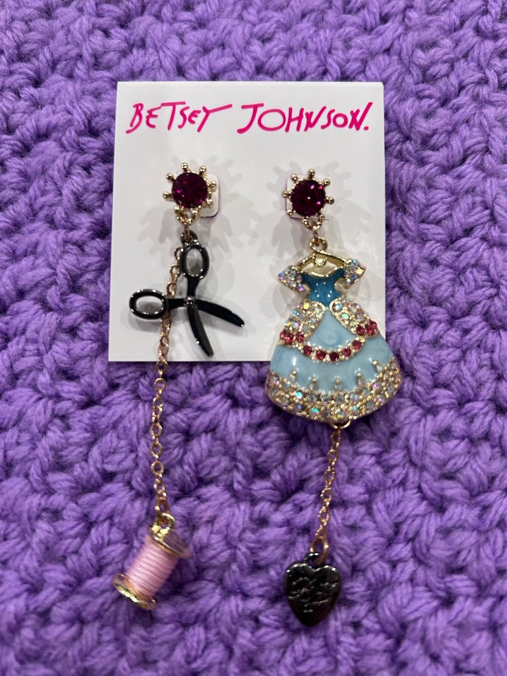 NWT Betsey Johnson Cinderella Inspired Earrings